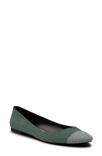 Women's Shoes Of Prey Cap Toe Ballet Flat B - Green