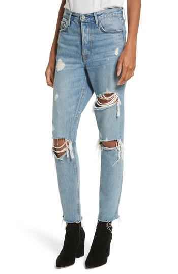 Women's Grlfrnd Ripped Rigid High Waist Skinny Jeans - Blue