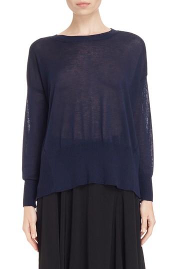 Women's Y's By Yohji Yamamoto Diagonal Panel Sweater - Blue