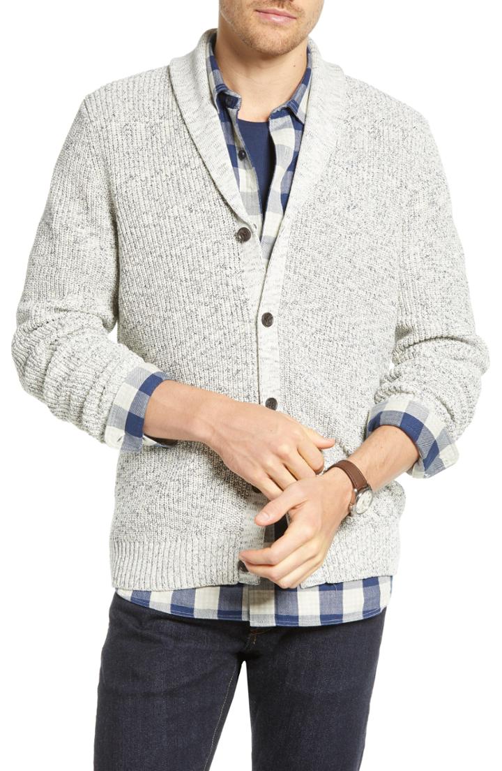Men's 1901 Shawl Collar Marled Cardigan - Blue