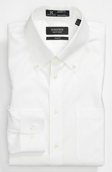 Men's Nordstrom Men's Shop Smartcare(tm) Trim Fit Solid Dress Shirt 32/33 - White