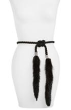 Women's Deborah Drattell Gloriana Genuine Mink Tassel Belt