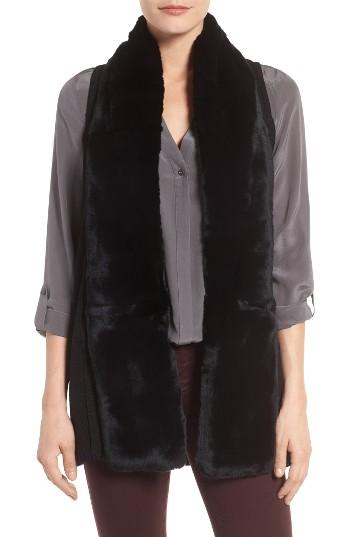 Women's Linda Richards Genuine Rabbit Fur & Knit Vest
