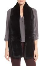 Women's Linda Richards Genuine Rabbit Fur & Knit Vest