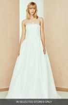 Women's Nouvelle Amsale Bennet Taffeta & Lace Ballgown, Size In Store Only - Ivory