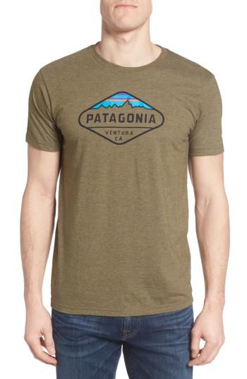 Men's Patagonia 'fitz Roy Crest' Slim Fit Organic Cotton Blend T-shirt - Green