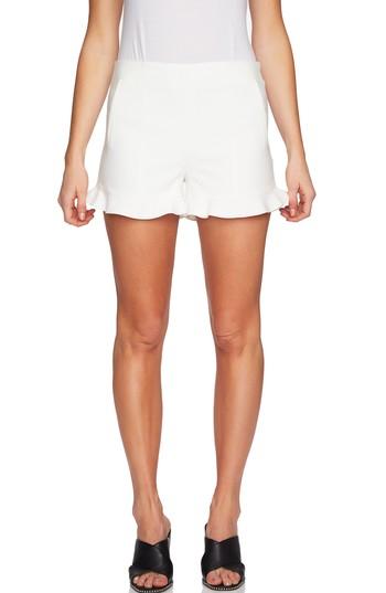 Women's 1.state Ruffle Hem Flat Front Shorts - Ivory