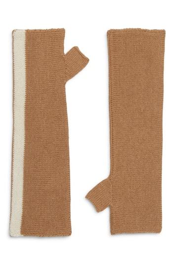 Women's Lamini Met Alpaca Fingerless Gloves, Size - Brown