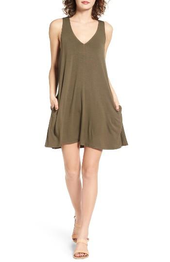 Women's Socialite Pocket Tank Dress - Green