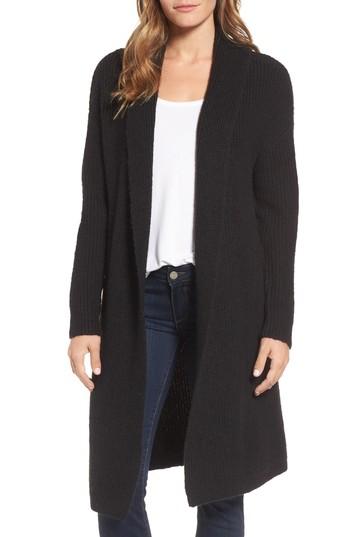 Women's Halogen Textured Open Front Cardigan, Size - Black