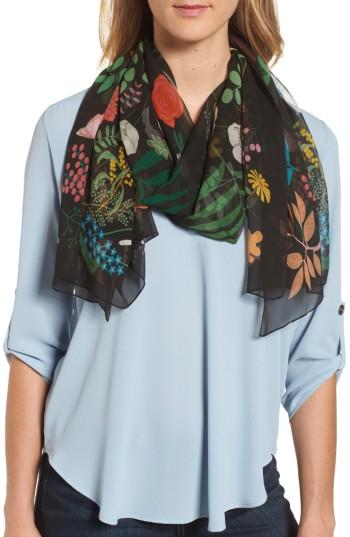 Women's Karen Mabon Red Riding Hood Silk Scarf, Size - Black