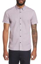 Men's Ted Baker London Tennent Trim Fit Microprint Woven Shirt (xl) - Purple