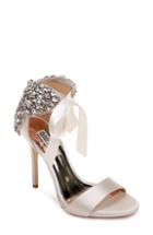 Women's Badgley Mischka Hilda Crystal Embellished Sandal .5 M - White