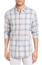 Men's Faherty Seaview Trim Fit Plaid Sport Shirt - Purple