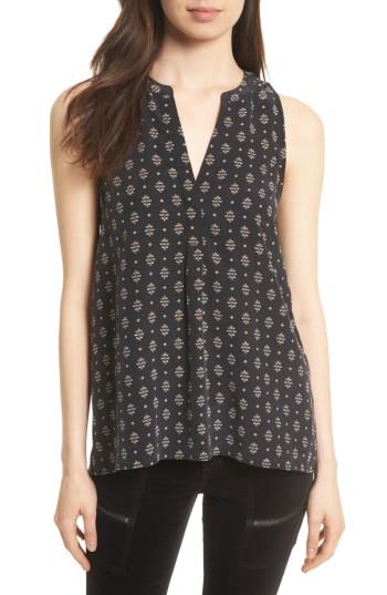 Women's Joie Aruna Print Silk Tank, Size - Black