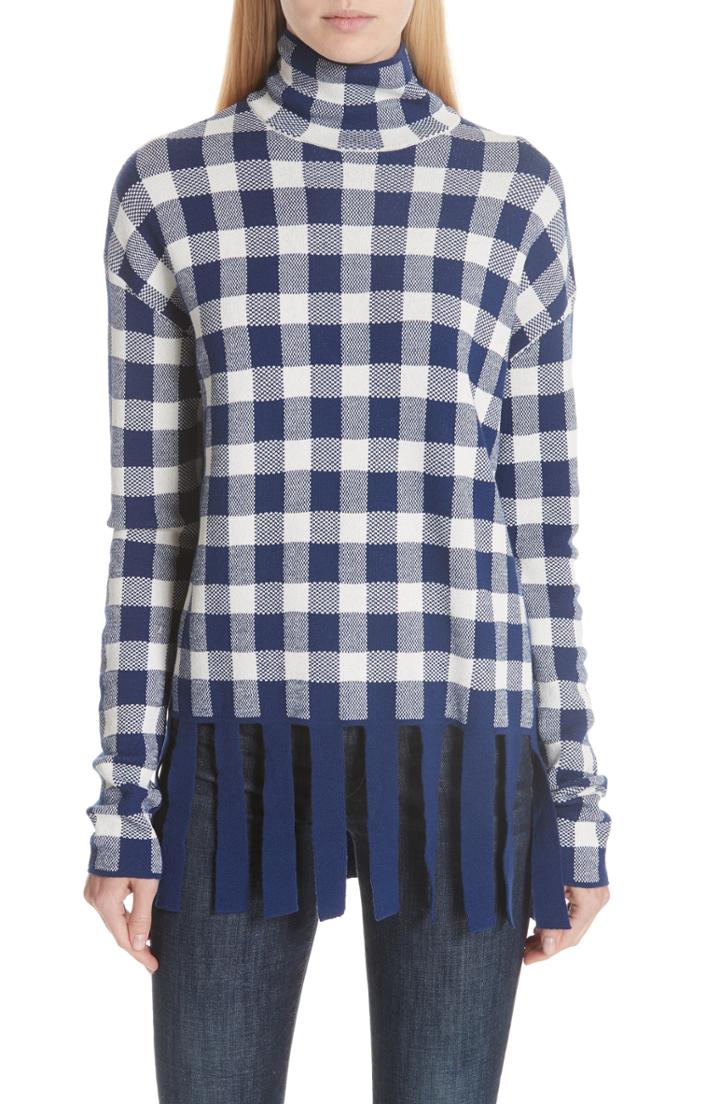 Women's Christian Wijnants Check Fringed Sweater