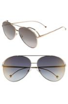 Women's Fendi 52mm Aviator Sunglasses - Gold/ Gray