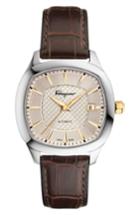 Men's Salvatore Ferragamo Square Automatic Leather Strap Watch, 41mm