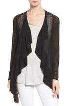 Women's Nic+zoe Ruffle Wave Linen Blend Cardigan