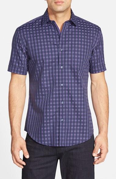 Men's Bugatchi Shaped Fit Long Sleeve Sport Shirt