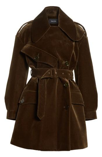 Women's Simone Rocha Belted Velvet Biker Jacket Us / 6 Uk - Green