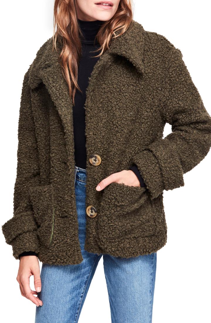 Women's Free People So Soft Peacoat - Green