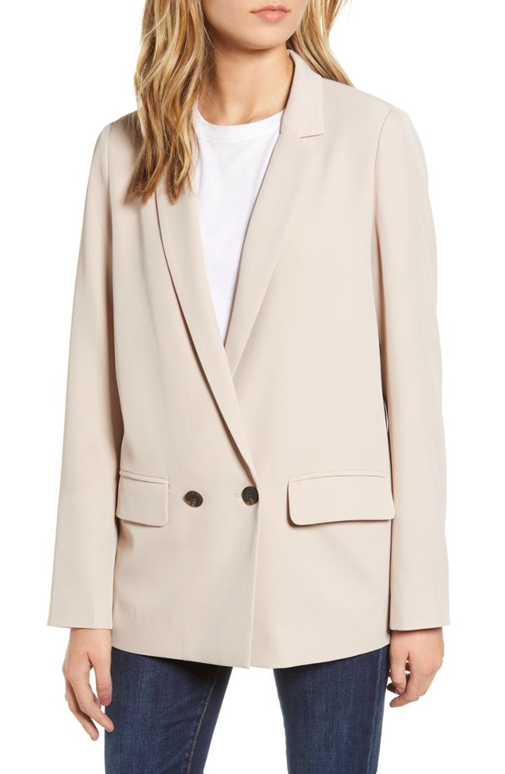 Women's Chelsea28 Double Button Blazer, Size - Brown