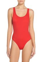 Women's Solid & Striped Anne Marie One-piece Swimsuit - Red