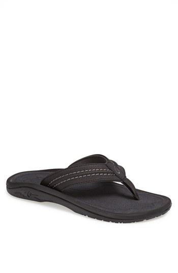 Men's Olukai 'hokua' Flip Flop M - Black