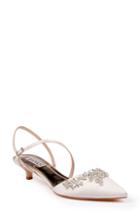 Women's Badgley Mischka Crystal Embellished Quarter Strap Pump M - Ivory