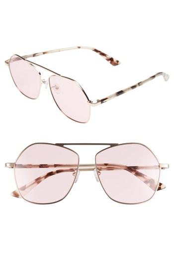 Women's Mcq Alexander Mcqueen 59mm Aviator Sunglasses - Pink/ Havana