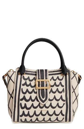 Burberry Medium Buckle Graphic Leather Tote -