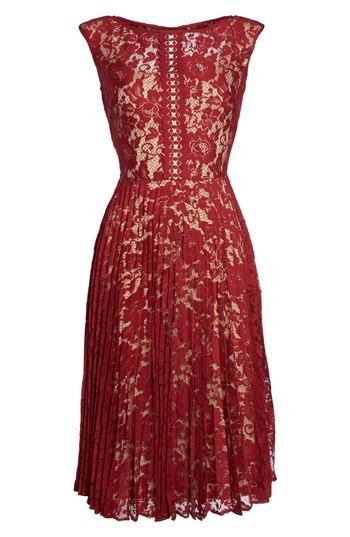 Women's Gabby Skye Lace Fit & Flare Dress - Red