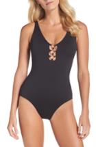 Women's Tommy Bahama Ring Accent One-piece Swimsuit - Black