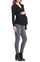 Women's Lilac Clothing Bella Faux Wrap Maternity/nursing Top - Black