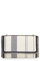 Stella Mccartney Stripe Linen Weave Shoulder Bag -