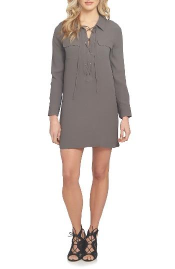 Women's 1.state Lace-up Shirtdress - Grey