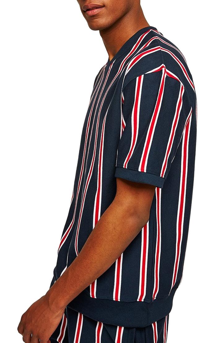 Men's Topman Stripe V-neck T-shirt