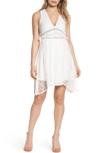 Women's Foxiedox Babette Lace Inset Party Dress - White