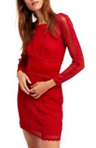 Women's Free People Lace & Mesh Body-con Dress - Red