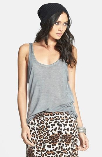 Leith Scoop Back Knit Tank Grey Meteor