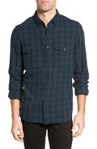 Men's French Connection Black Watch Double Check Sport Shirt - Black