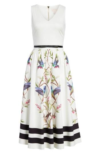Women's Ted Baker London High Grove Fit & Flare Dress - White
