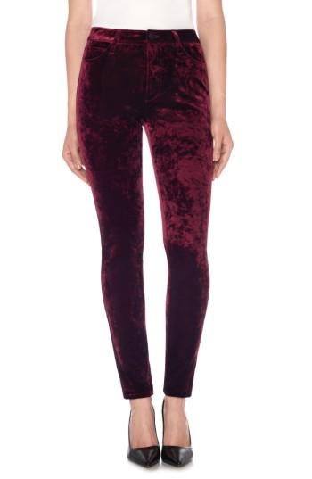 Women's Joe's Charlie High Waist Ankle Skinny Velvet Pants - Red