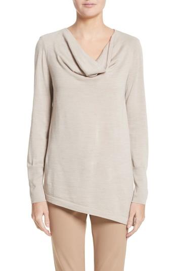 Women's Lafayette 148 New York Asymmetrical Cowl Neck Sweater - White
