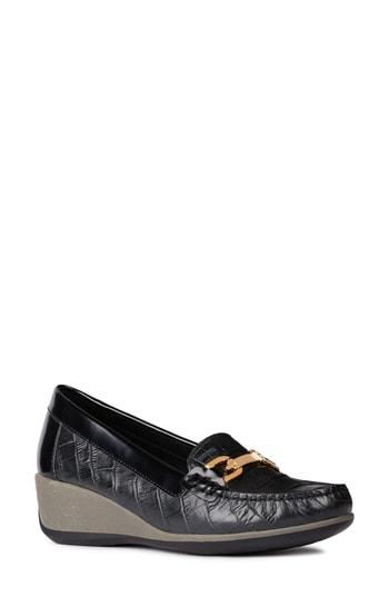 Women's Geox Arethea Loafer Wedge Us / 35eu - Black