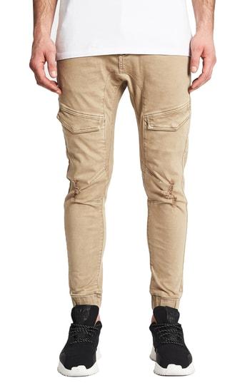 Men's Nxp Flight Skinny Denim Jogger Pants - Beige
