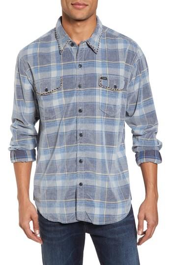 Men's True Grit Regular Fit Plaid Corduroy Shirt - Blue