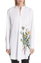 Women's Oscar De La Renta Embellished Dandelion Longline Blouse - White