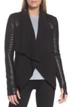 Women's Blanc Noir Drape Front Jacket - Black
